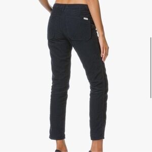 ba&sh Sally Navy Blue Corduroy Crop Mid-Rise Skinny Leg Pants Trousers Size 24